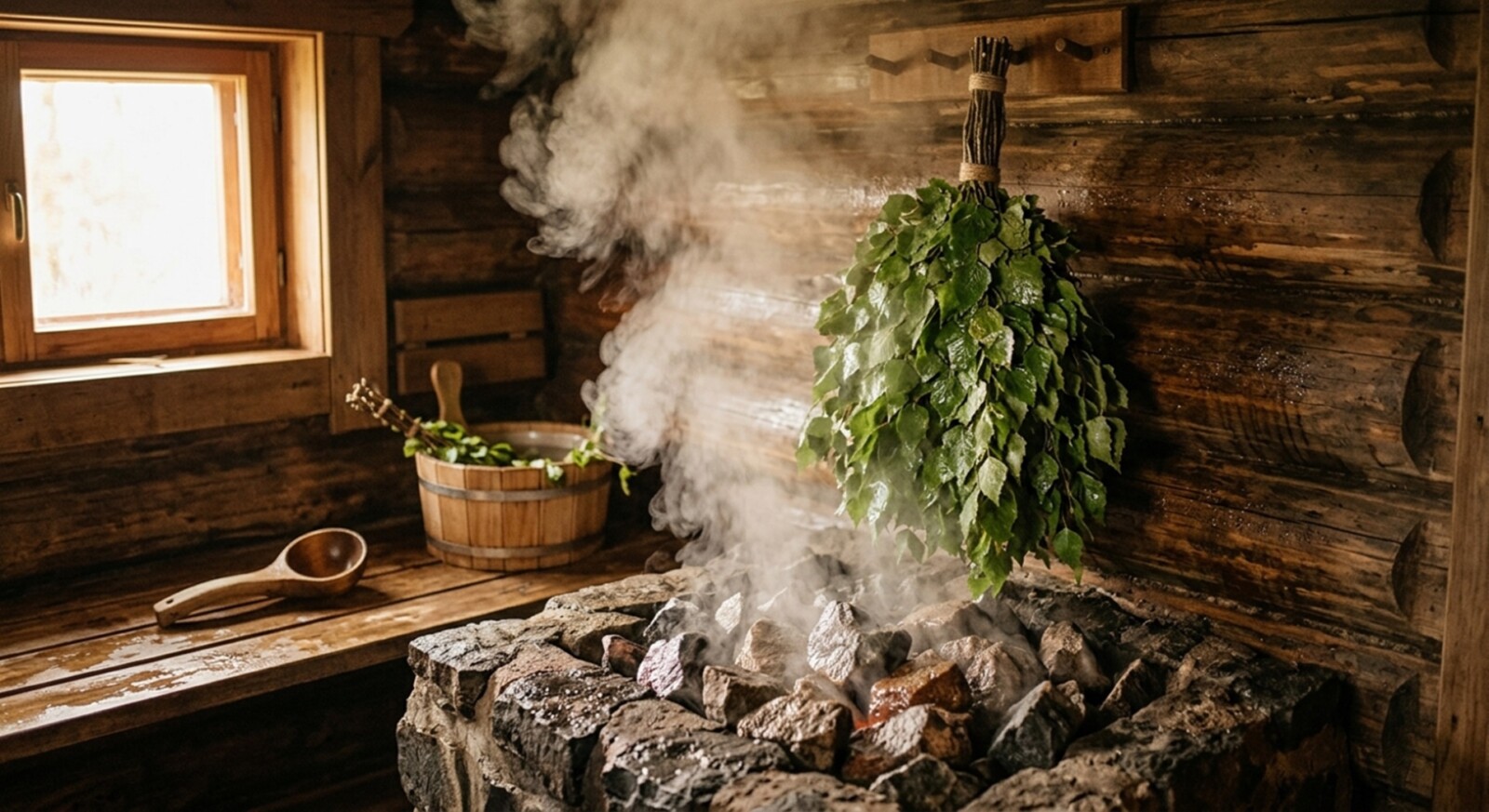 Держим веник над каменкой